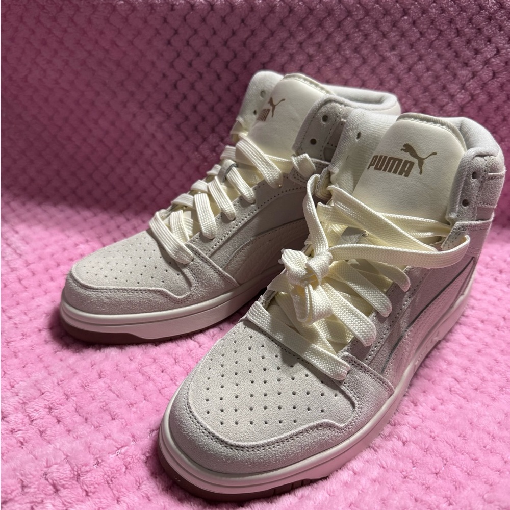 Puma Women's Off-White High-Top Sneakers